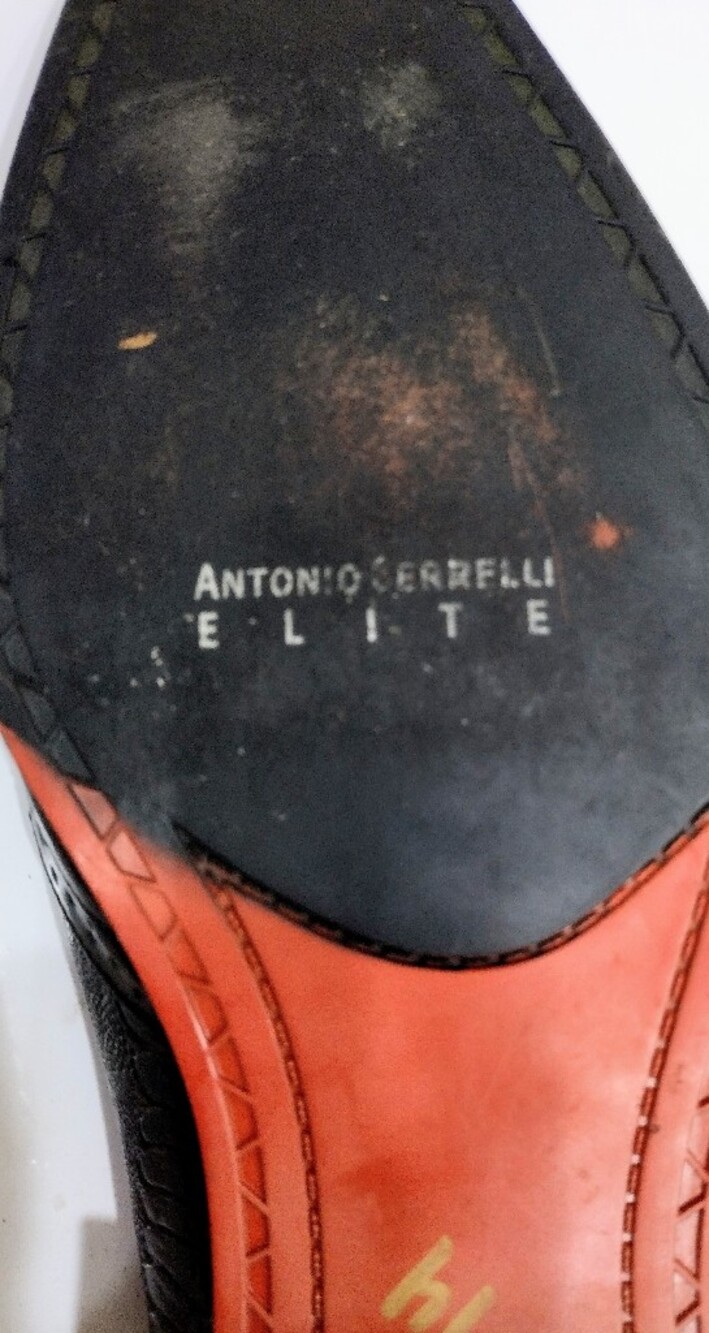 Antonio Cerrelli Sz 12 Men's Black Wingtip Derby Dress Shoes - Classic Lace-Up - Picture 4 of 16